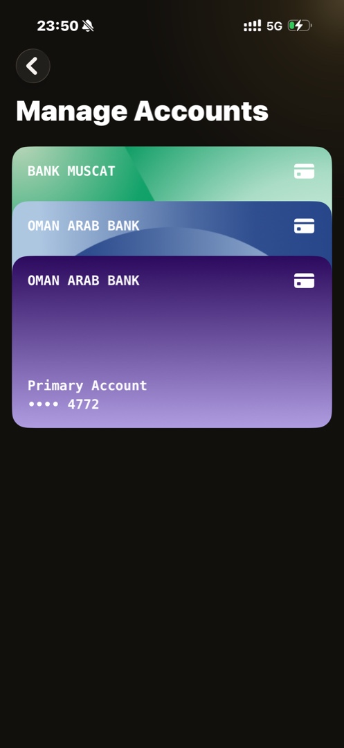 Multiple bank accounts in Riyali