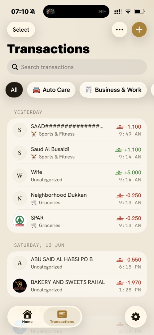 The ledger in light mode